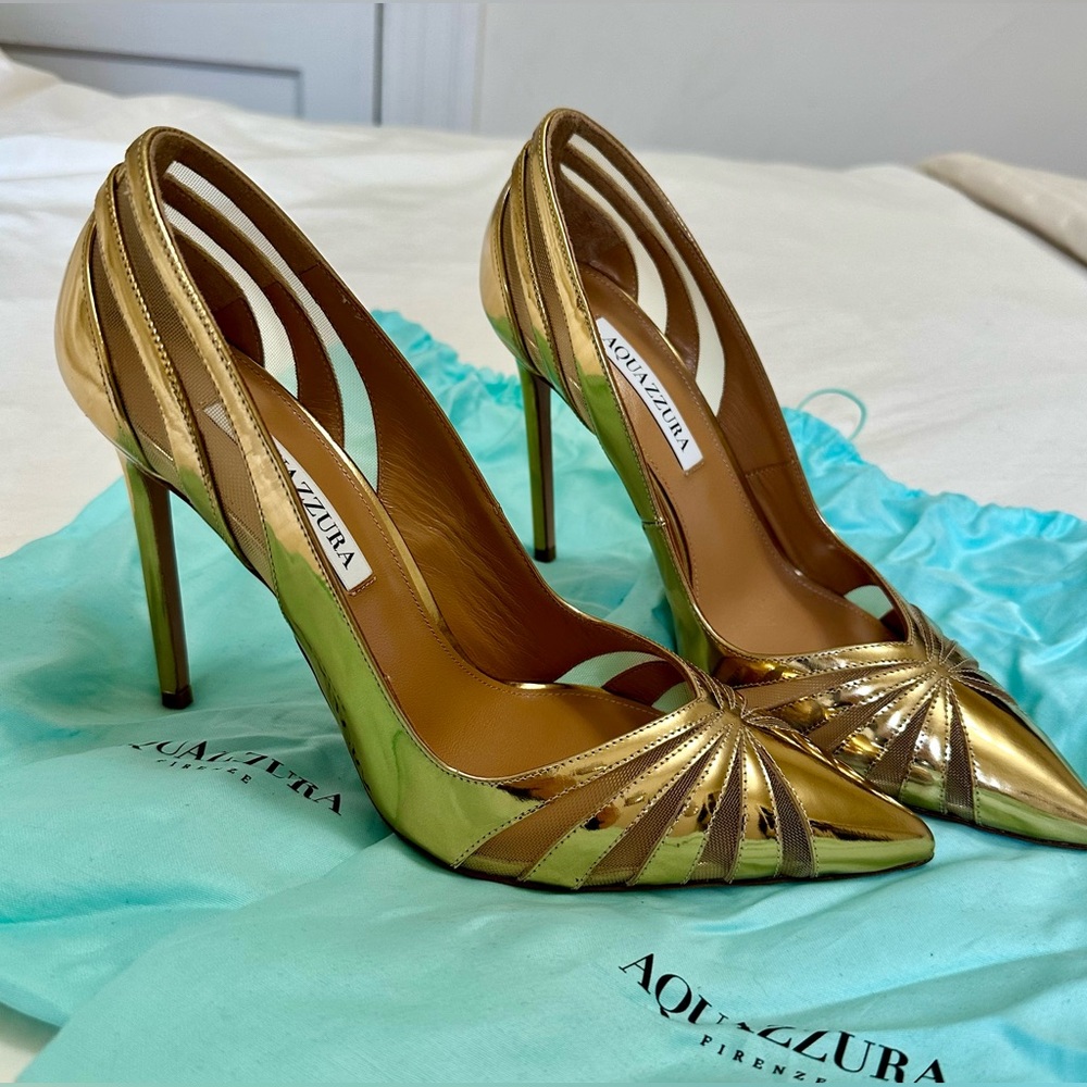 Aquazurra Shoes metallic gold size 39.5
